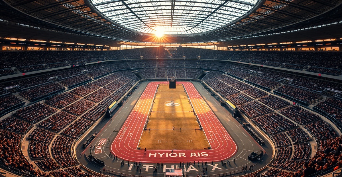 Aerial view of packed HYROX arena