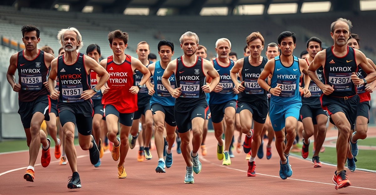 HYROX athlete checking race time during competition