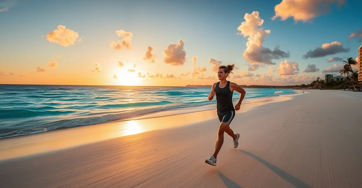 HYROX Cancun 2026 — Cancun Hotel Zone beach and turquoise Caribbean Sea