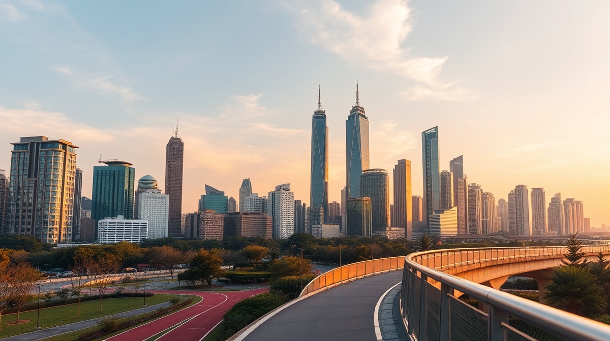 HYROX athlete training in Guangzhou with Canton Tower in background