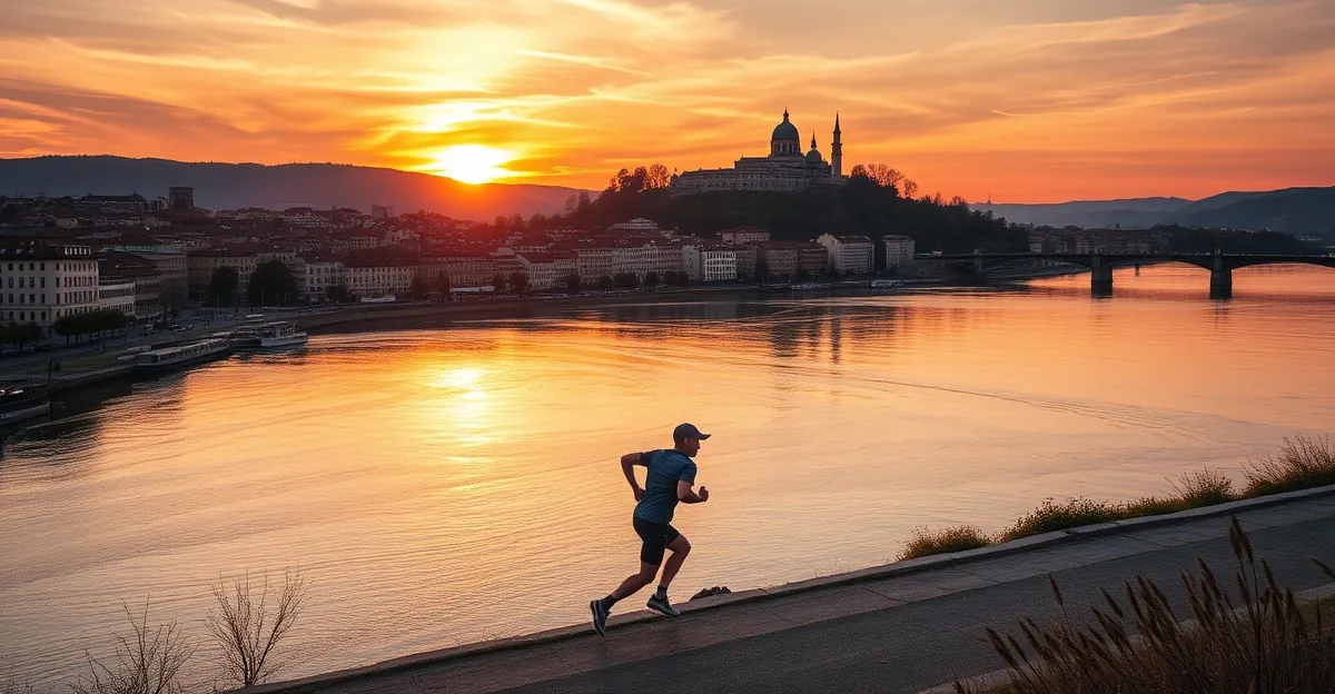 Lyon skyline with the Basilica of Notre-Dame de Fourvière above the Saône river