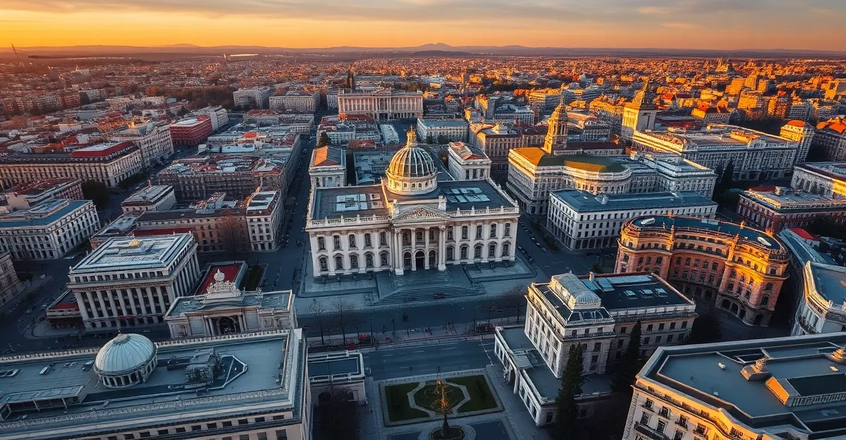 Madrid skyline with Retiro Park