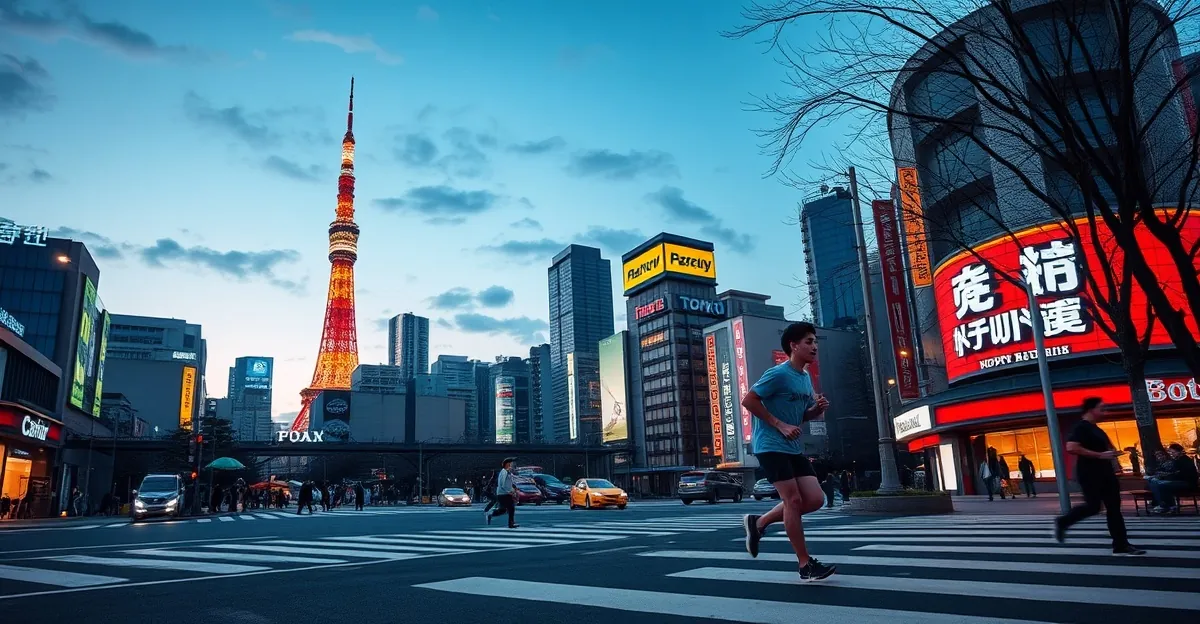 東京HYROXトレーニング施設と都市風景