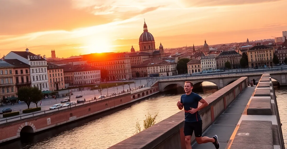 Course HYROX Toulouse ville rose avec skyline