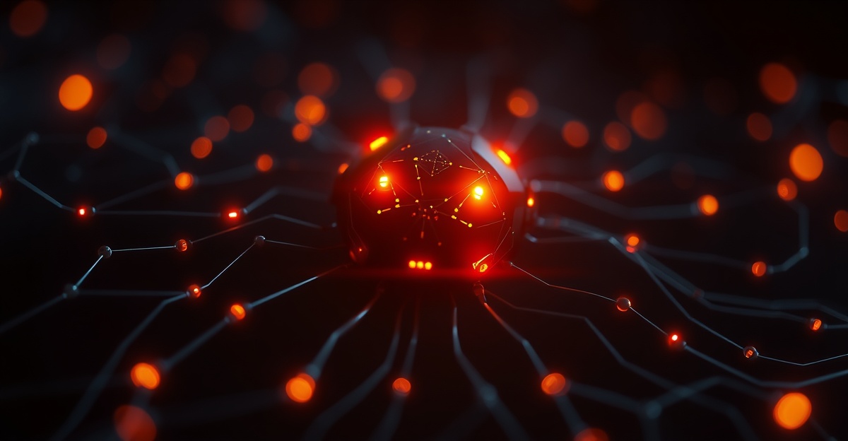 Illustration of an AI agent mid-action with warning lights, representing the moment agentic systems reveal their operational gaps