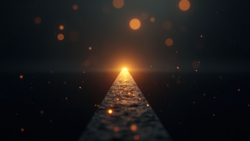 A single decision node lit among many — AI leadership as judgment, not tool knowledge