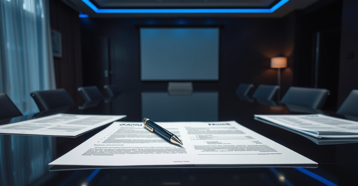 Executive negotiation table with enterprise SaaS contract documents and strategic pricing analysis