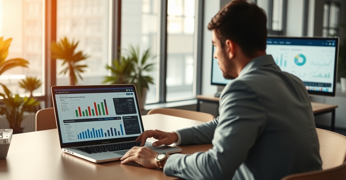 Fractional CIO reviewing enterprise systems audit with mid-market executive team, compliance dashboards on screen