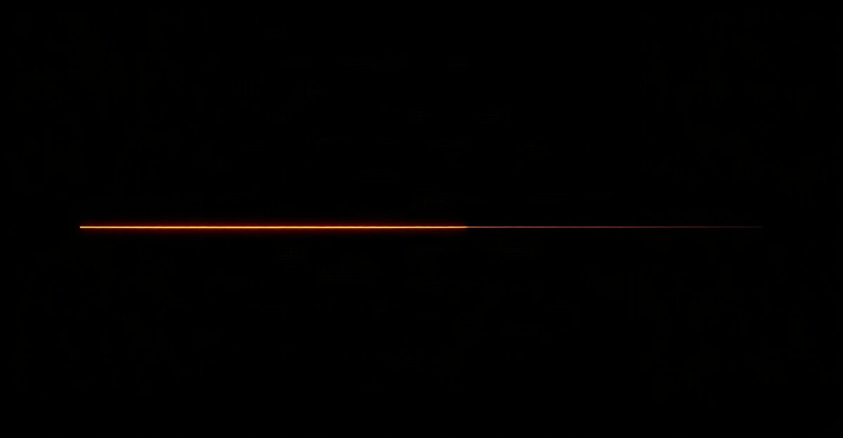 A glowing orange line across a black background with a faint second line trailing far behind it