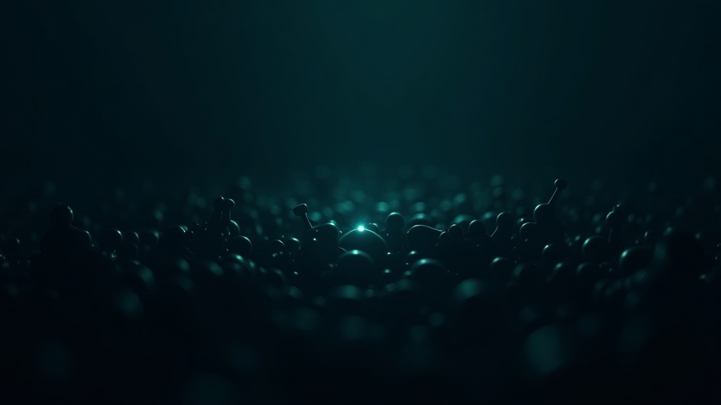 A single lit node among many dark ones — the unsanctioned AI usage an organisation cannot see