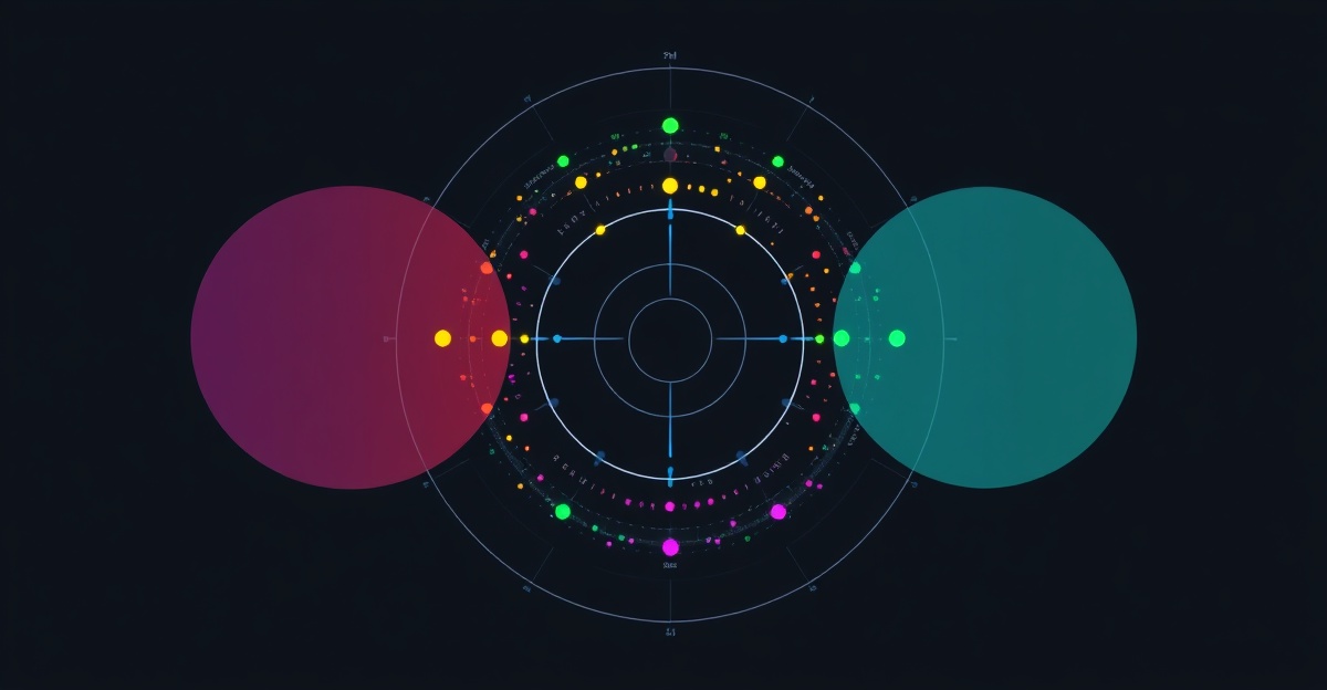Interactive technology radar with concentric category rings on presentation screen
